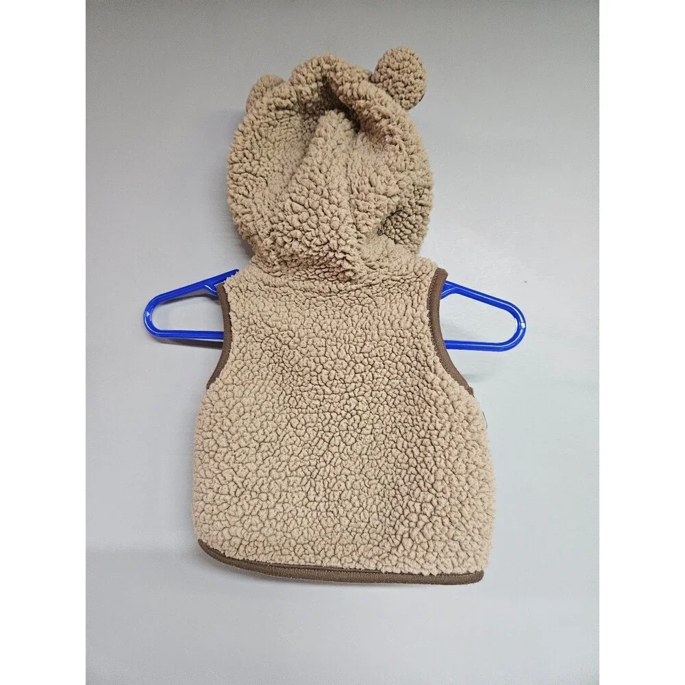 Carter's newborn brown bear fleece hooded vest